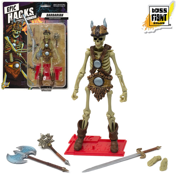 Boss Fight Studio Epic H.A.C.K.S. Barbarian Skeleton Death Monger 1:12 Scale Action Figure